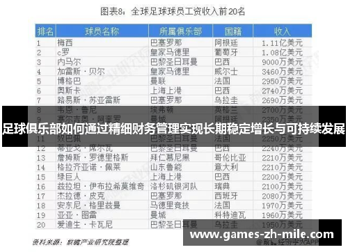 足球俱乐部如何通过精细财务管理实现长期稳定增长与可持续发展 足球俱乐部如何通过精细财务管理实现长期稳定增长与可持续发展